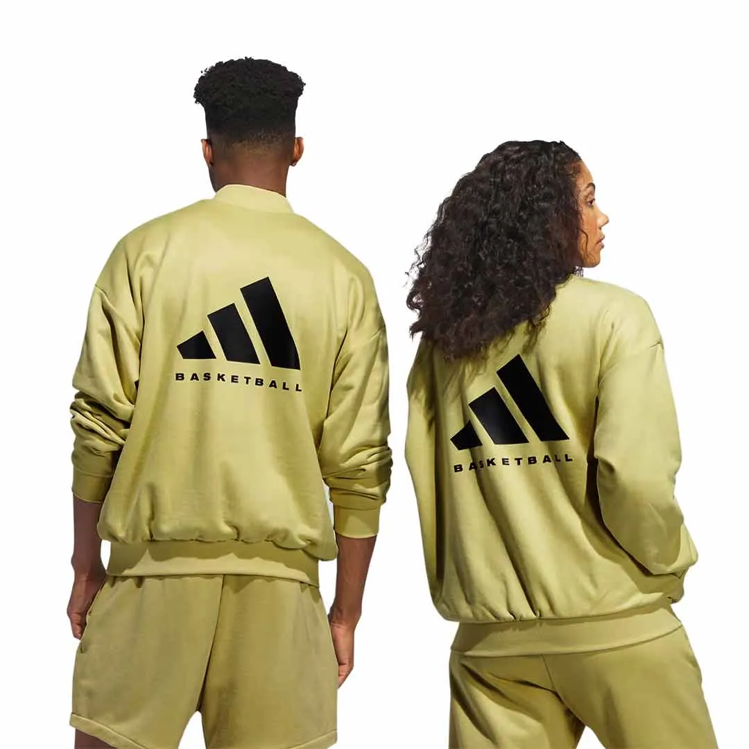adidas - Unisex Basketball Sueded Crew Sweatshirt (IN7697) Modern Functional Design Slip Resistant Grip