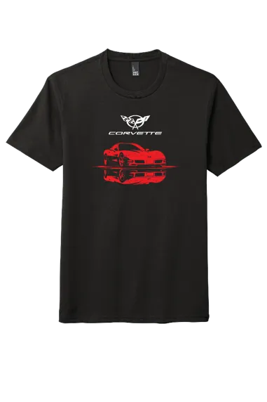 Corvette C3 Bold Red Car Graphic T-Shirt Relaxed Comfort Wear Odor-resistant