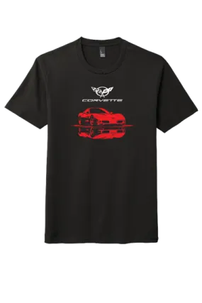 Corvette C3 Bold Red Car Graphic T-Shirt Outdoor Leisure Sporty Design