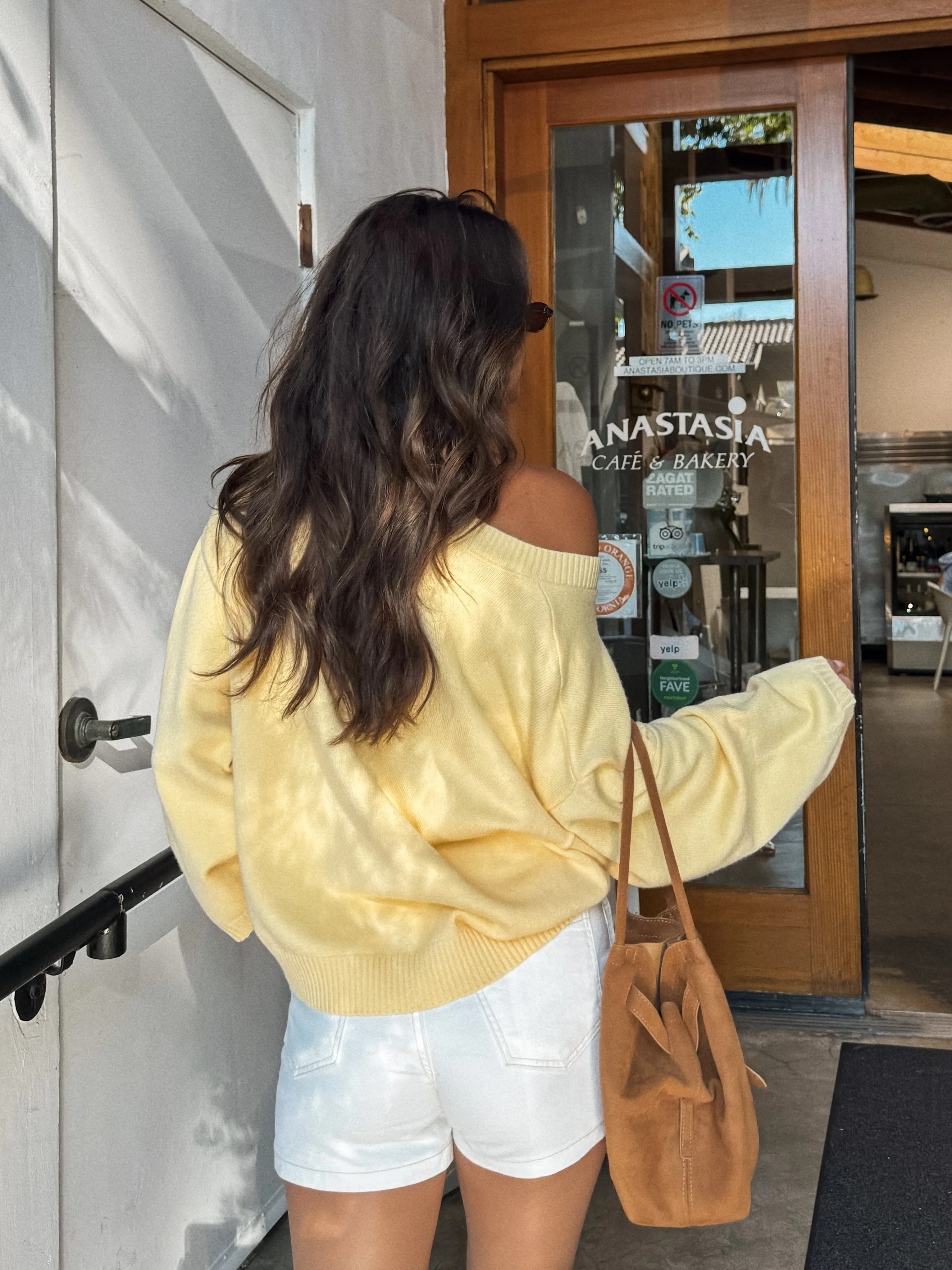 shiny accents product solo confidence Hallie Oversized Sweater