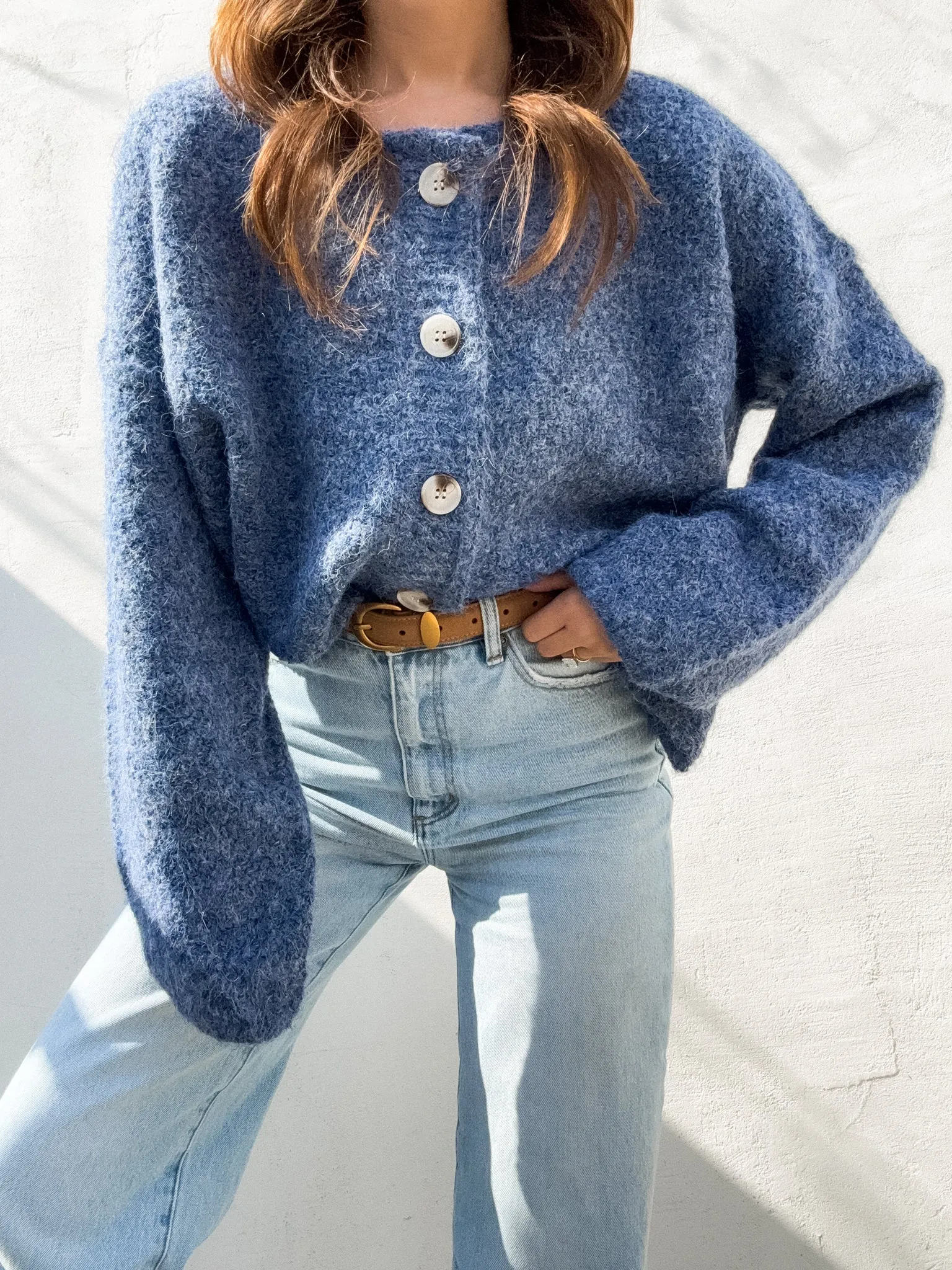 Jane Button Down Sweater Layered Fashion Outdoor Minimal