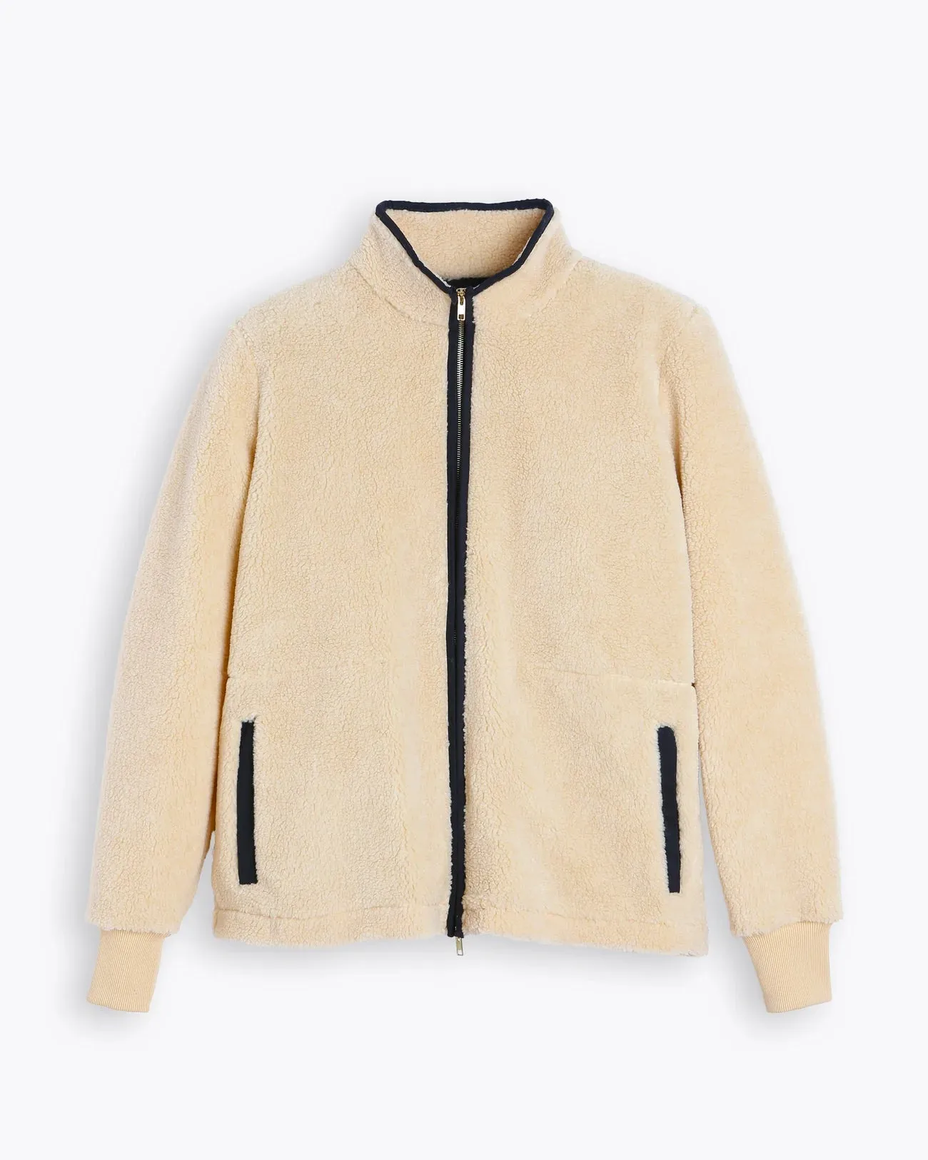 EcoConscious Manufacturing Cream Fly Fur Jacket
