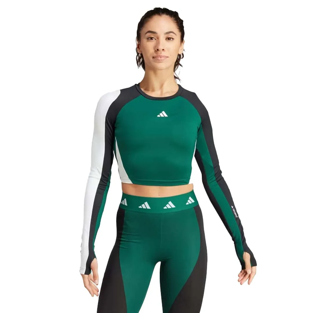 adidas - Women's Techfit Aeroready Long Sleeve T-Shirt (IK6152) Elastic cuffs Water Repellent Finish