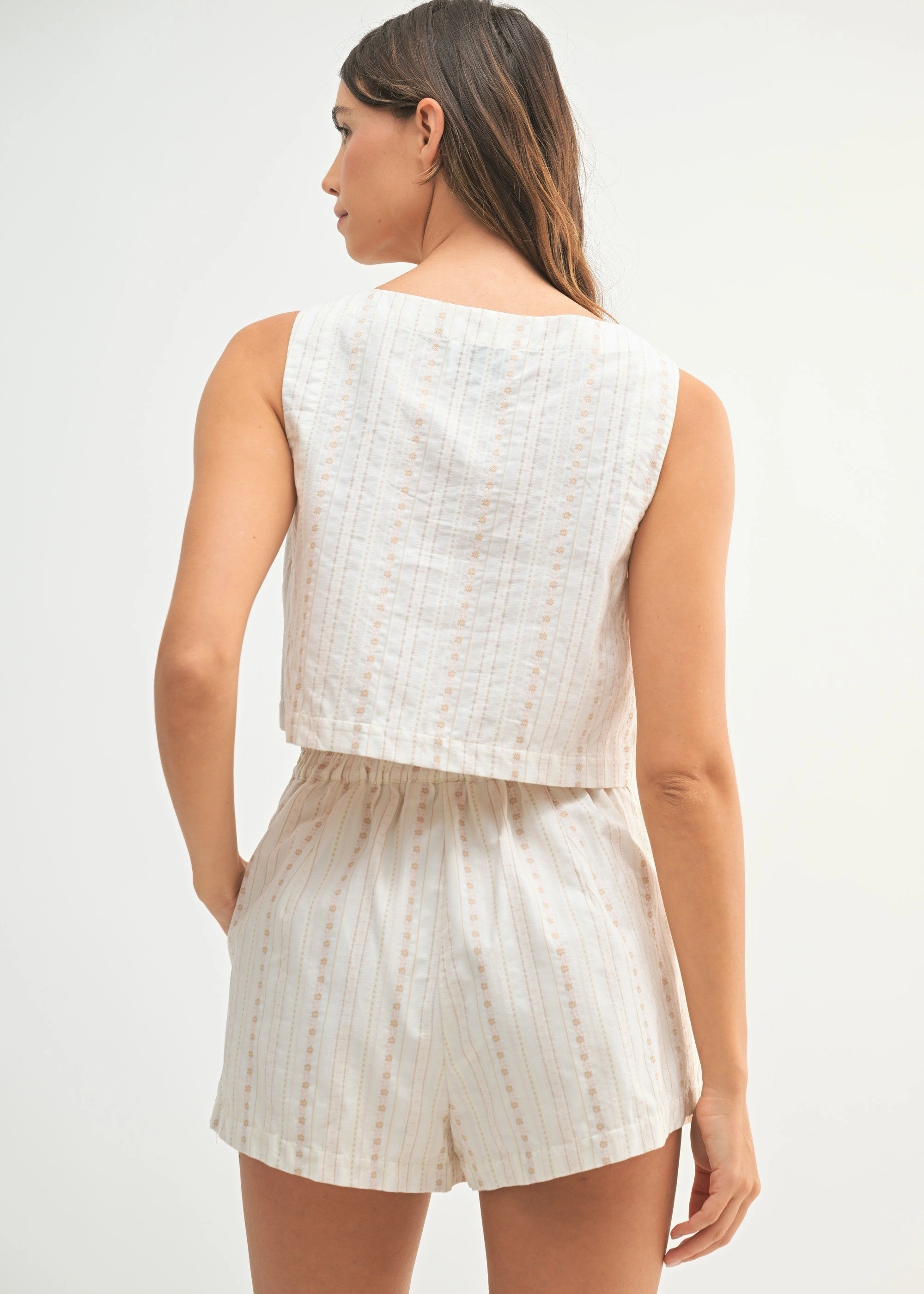 AMELIA FLORAL CROP TOP Performance Fabric