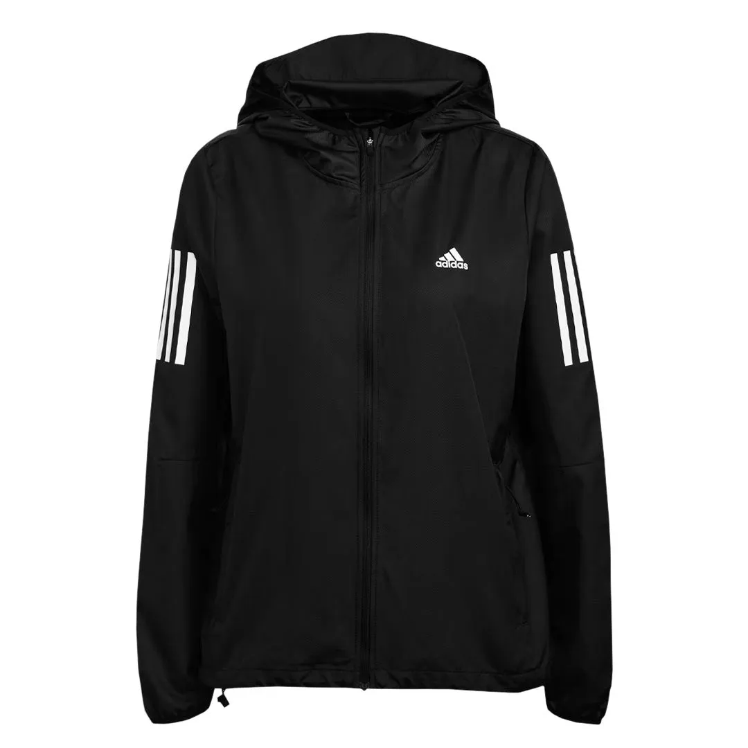 adidas - Women's Own The Run Hooded Running Windbreaker Jacket (H59271) retro look