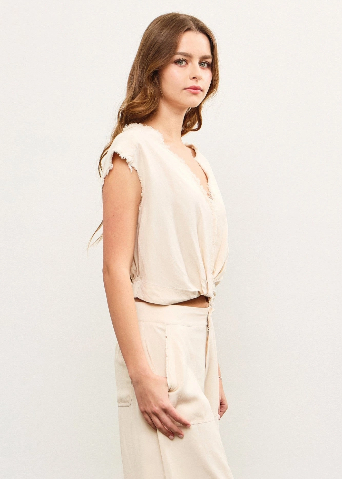 Anti - rust ALEJANDRA GATHERED SLEEVELESS TOP