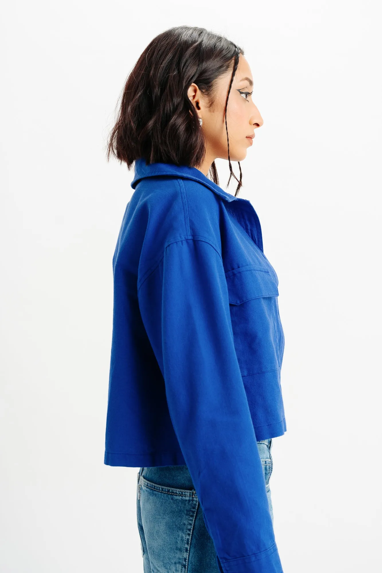 Day-To-Night Wear Pure Cotton Dark Blue Shirt