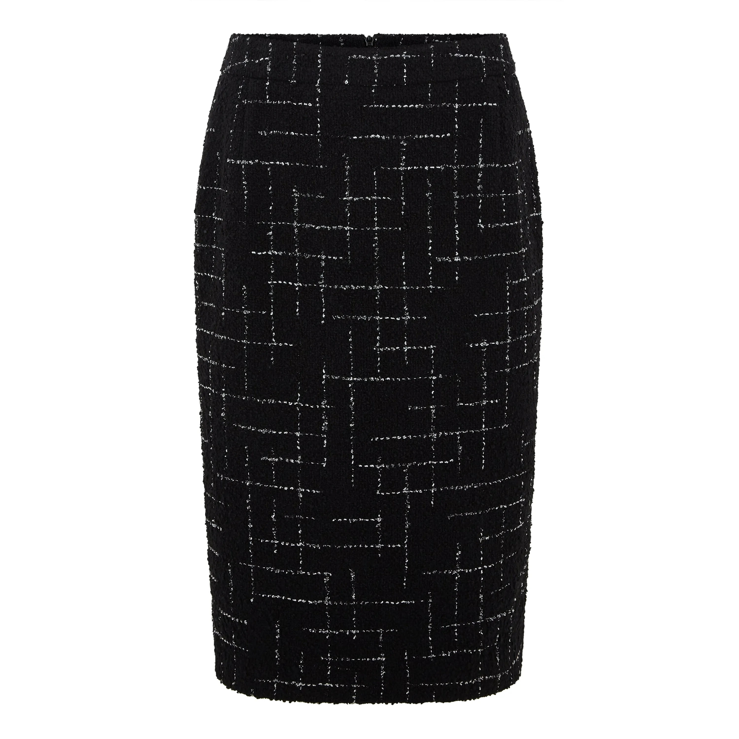 Hope Tailored Glitter Check Wool Skirt Tonal Look Tiered Layers