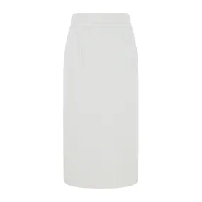 Solane Summer Tweed Pencil Skirt Full Circle Abstract Motif