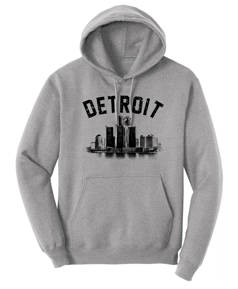 Light Travel Piece Detroit Arch Skyline Hoodies
