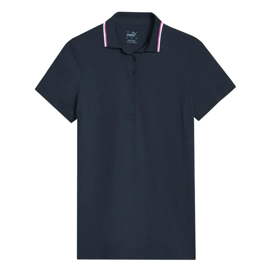Smooth Zipper Track Puma - Women's Cloudspun Tipped Short Sleeve Polo (622155 03)