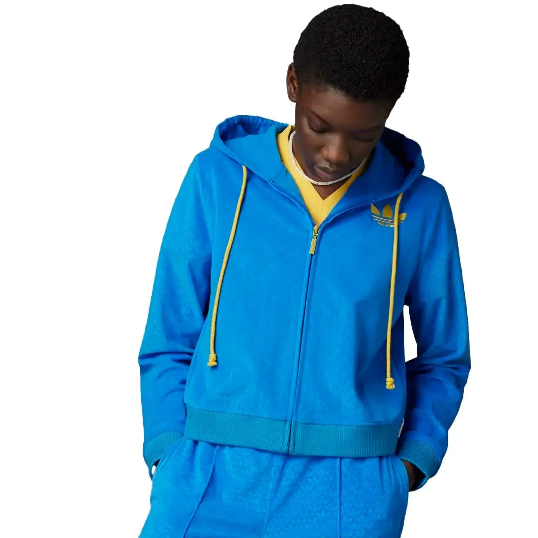 adidas - Women's Adicolor Velour Zip Hoodie (IB2046) WaterproofDesign Mid Length Cut