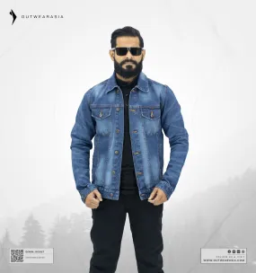 Men??s Luxurious Denim jacket ?C Deep Blue Slim Tailored QuickAccess Pockets