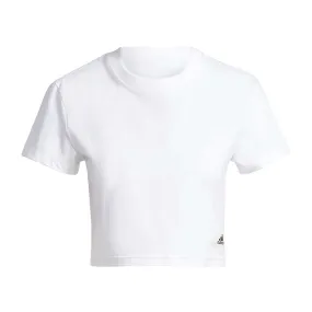 adidas - Women's Lounge Short T-Shirt (IQ3524) Flexible Armholes Transitional Weather Piece