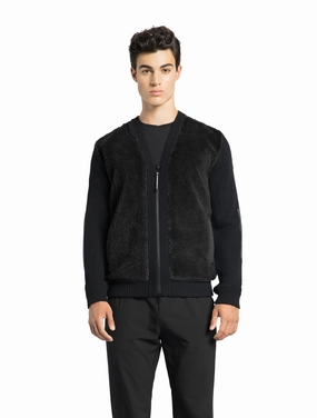 SoftshellTexture WaterResistantFabric Doyen Men's Hybrid Berber V-Neck Jacket