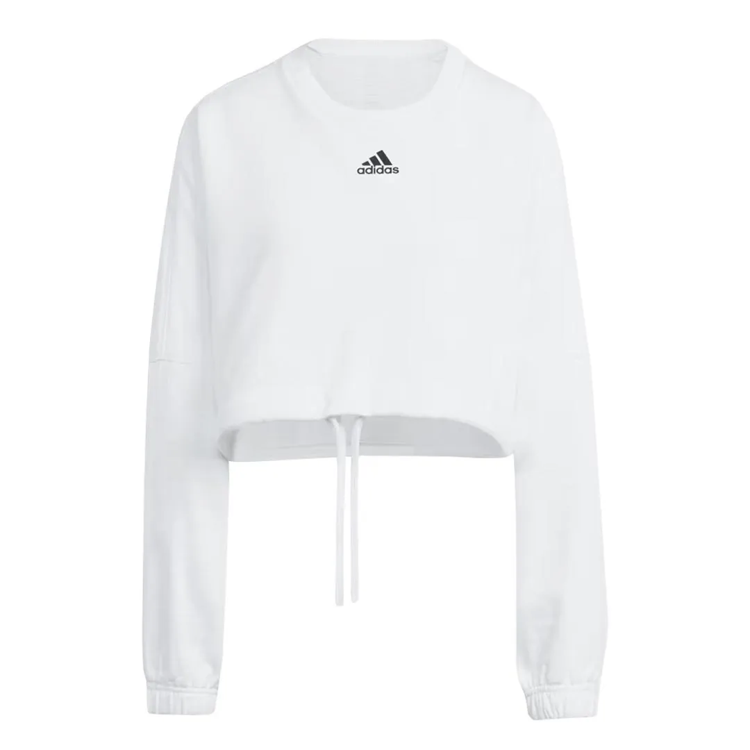 adidas - Women's Dance Crop Versatile Sweatshirt (IC6683) Crisp Detail High Collar Style