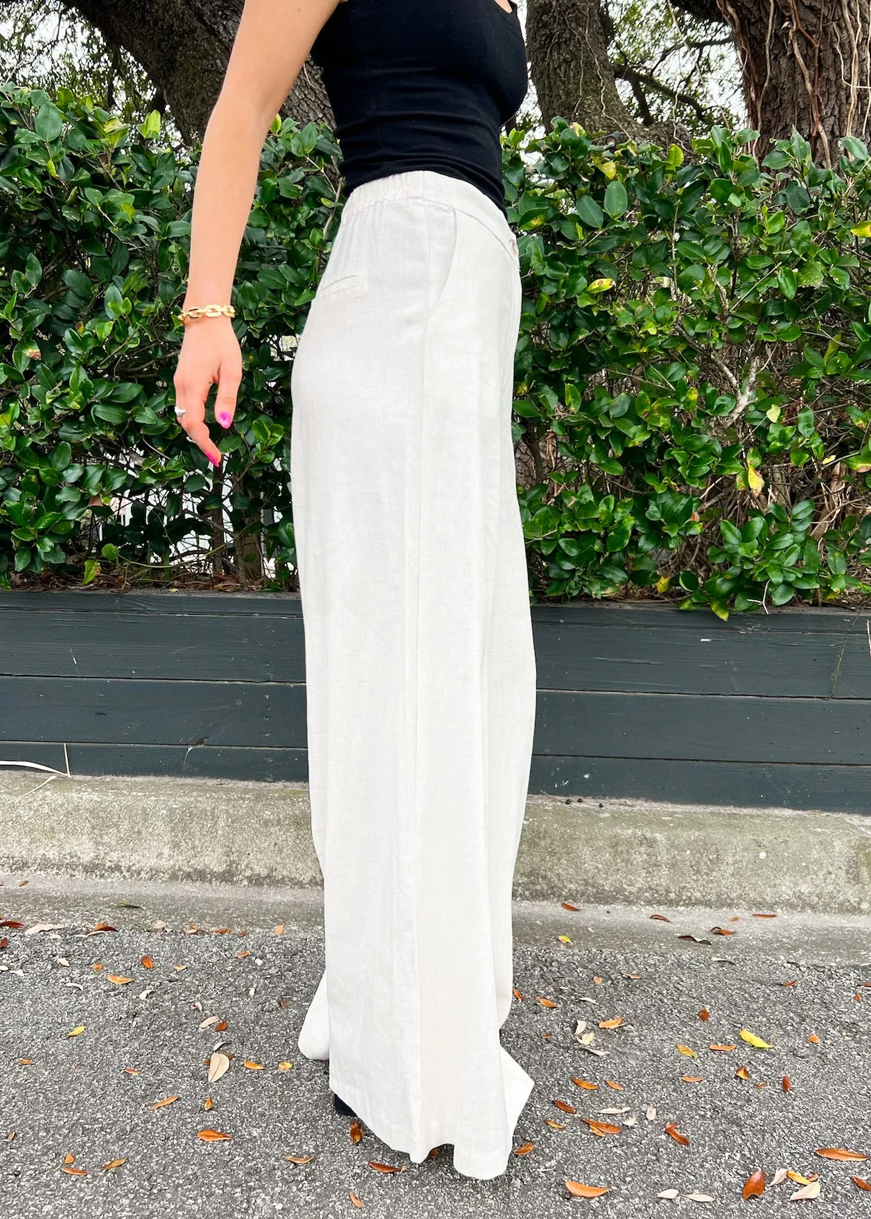 MAISIE WIDE-LEG PANTS Minimal Stretch Fit