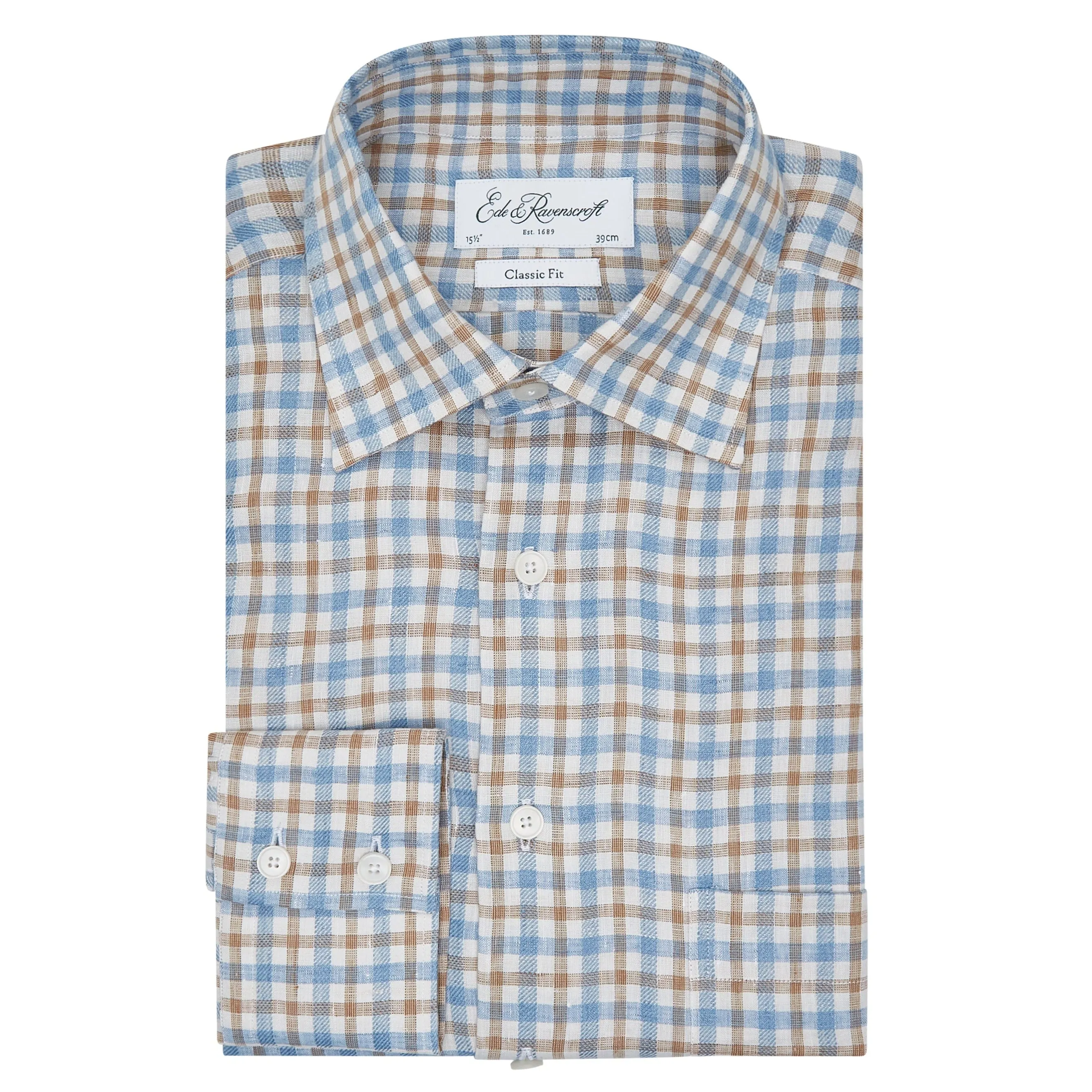 Workwear Ready Aragon Brown Blue Gingham Shirt