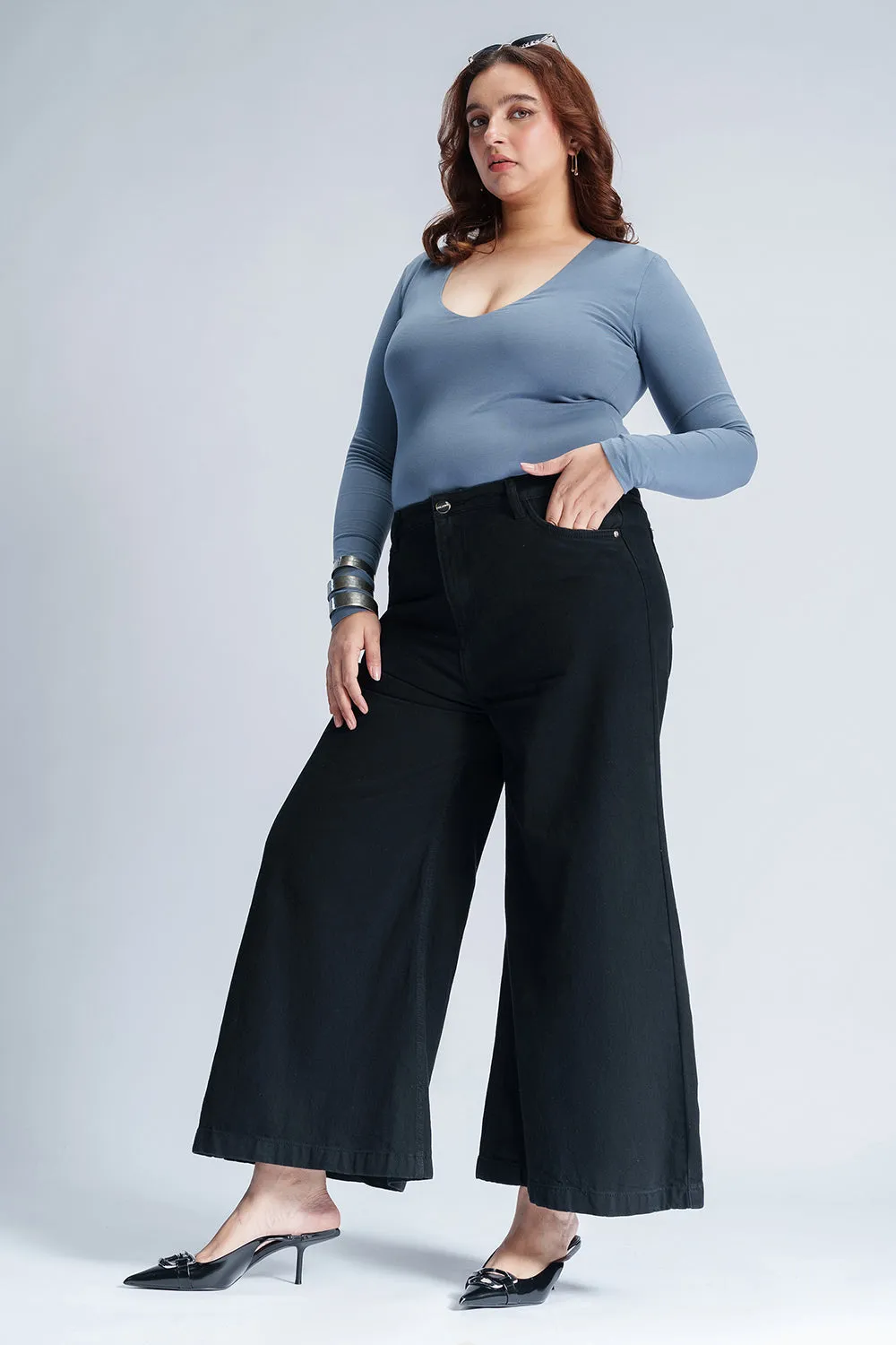 Student Outfit Work Ready Ebony Dream Curve Flare Fit Jeans