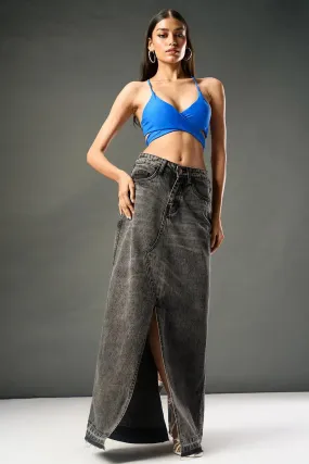 Eclipse Night Mid Slit Maxi Skirt Material Innovation