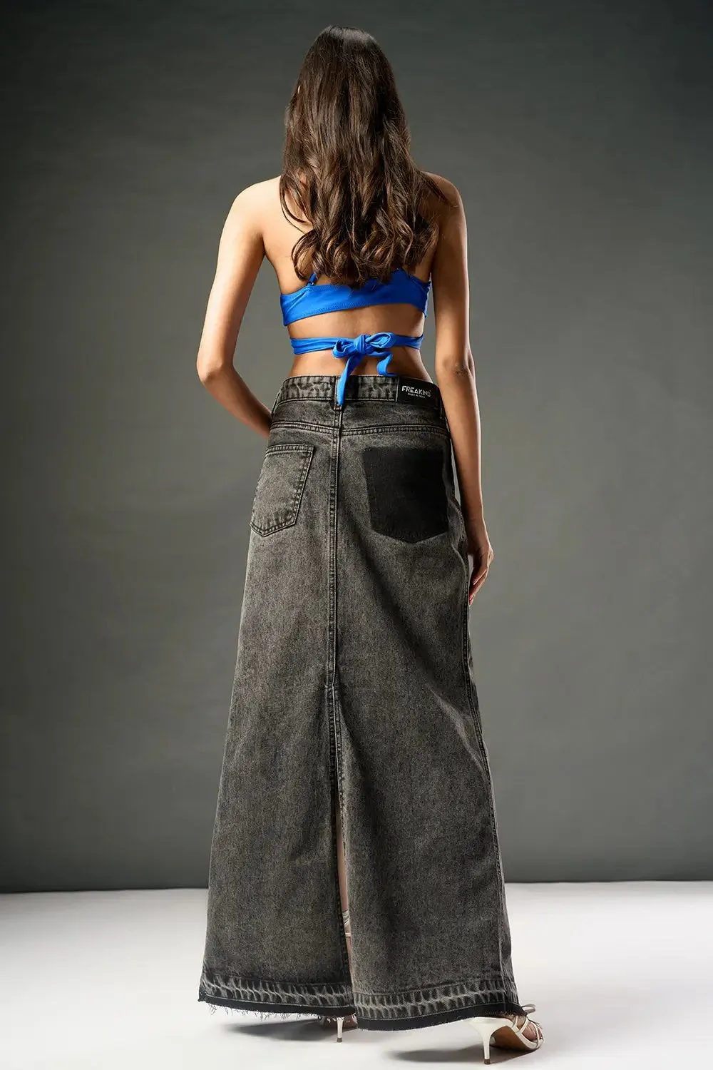 Eclipse Night Mid Slit Maxi Skirt Sleek Appeal Pure Vibes