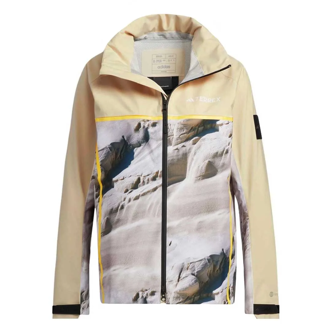 Statement Outerwear TearResistantOuter adidas - Women's Terrex National Geographic Rain.Rdy Jacket (IC1991)