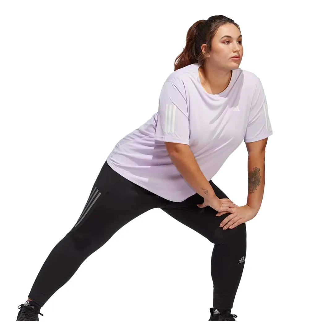DoubleLayeredCuffs nylon blend adidas - Women's Own The Run T-Shirt (Plus Size) (HR9939)