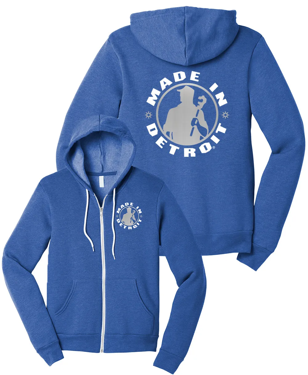 AdjustableCuffs Heather True Royal Zip Up w/ Silver MID Back