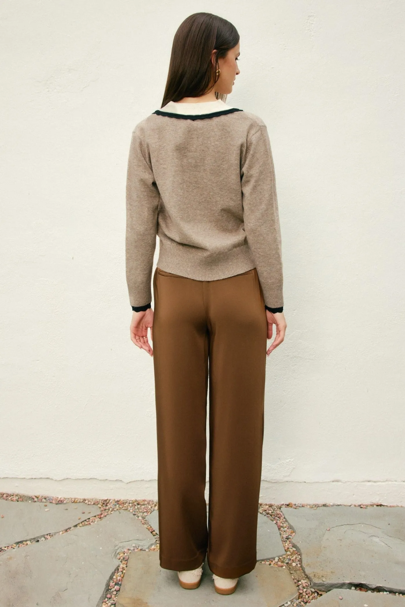 Non Tapered Leg Tear Resistant Design MIRANDA WIDE LEG PANTS