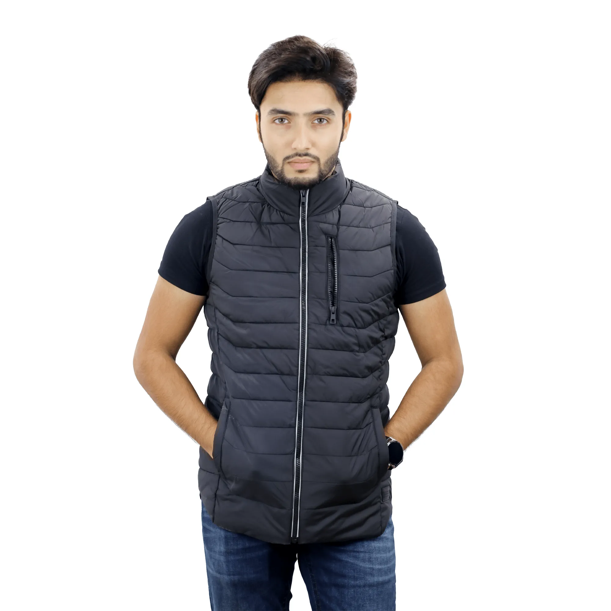Convertible Sleeves Double stitching Men??s High-Quality Premium Vest jacket- FM Vest- Black