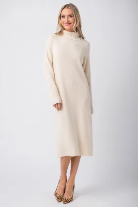 Mystree Turtle Neck Midi Sweater Dress Airy Comfort Romance Soul