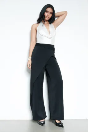 Minimal Stretch Fit Movement Flex Basic Black Pareo Women's Straight Korean Pants