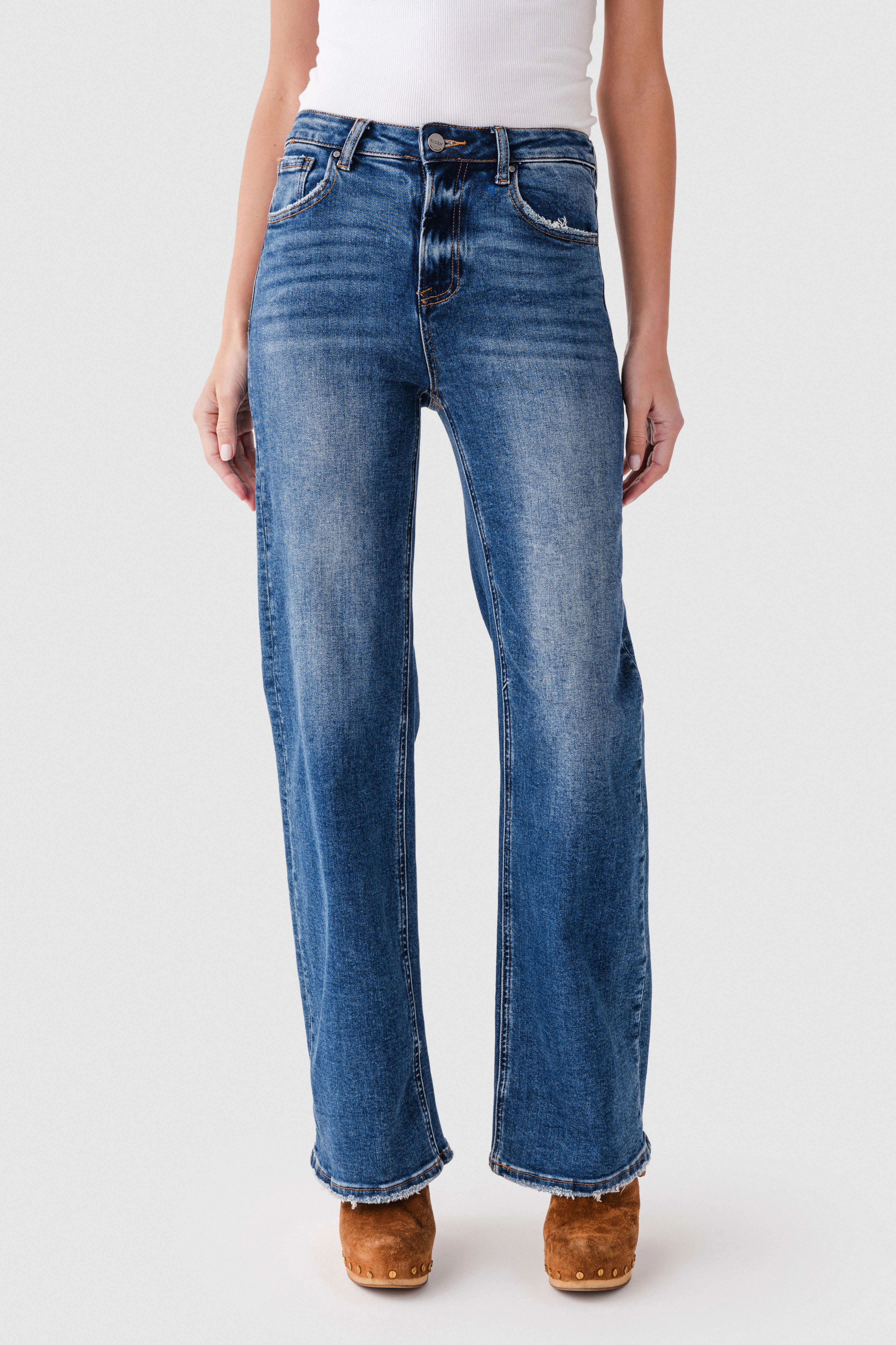 Risen Mila High Rise Full Length Straight Leg Jeans Fit Ready Timeless casual
