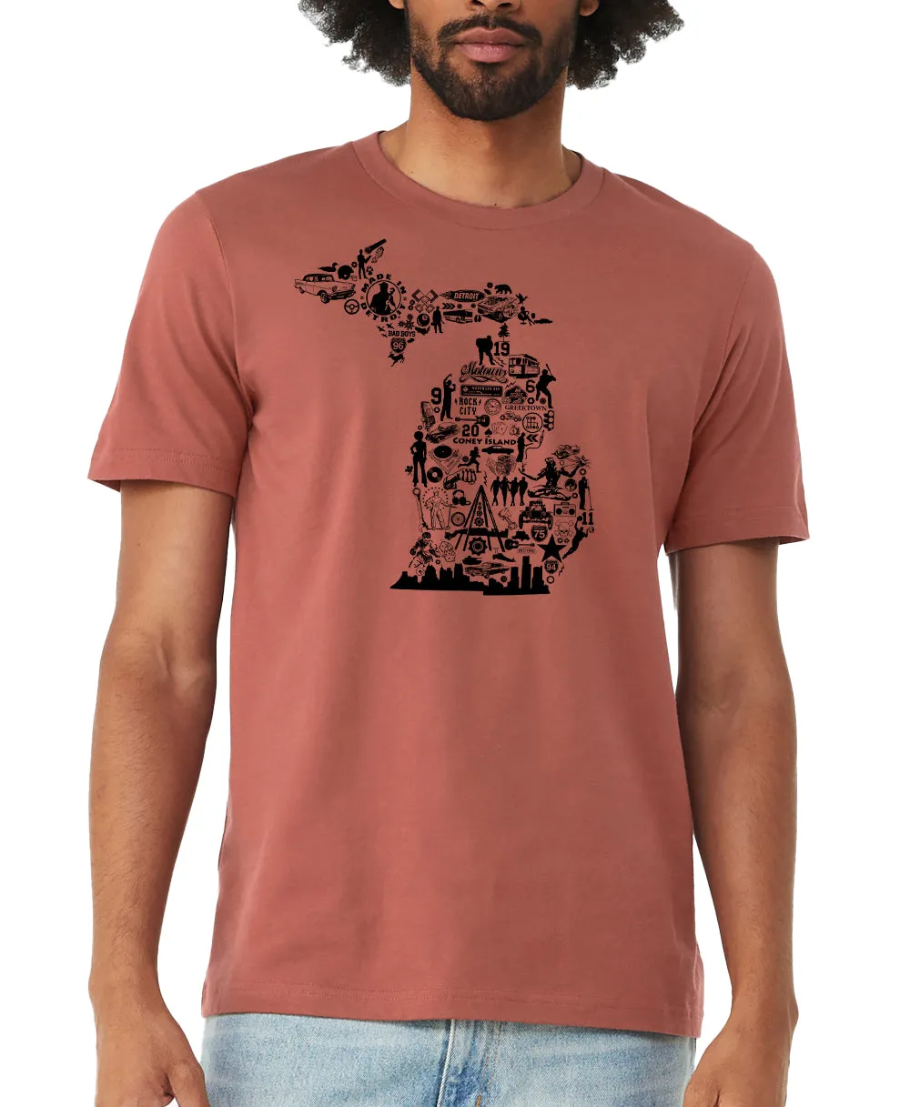 Michigan Collage Shirts Preppy AntiBacterialTreatment