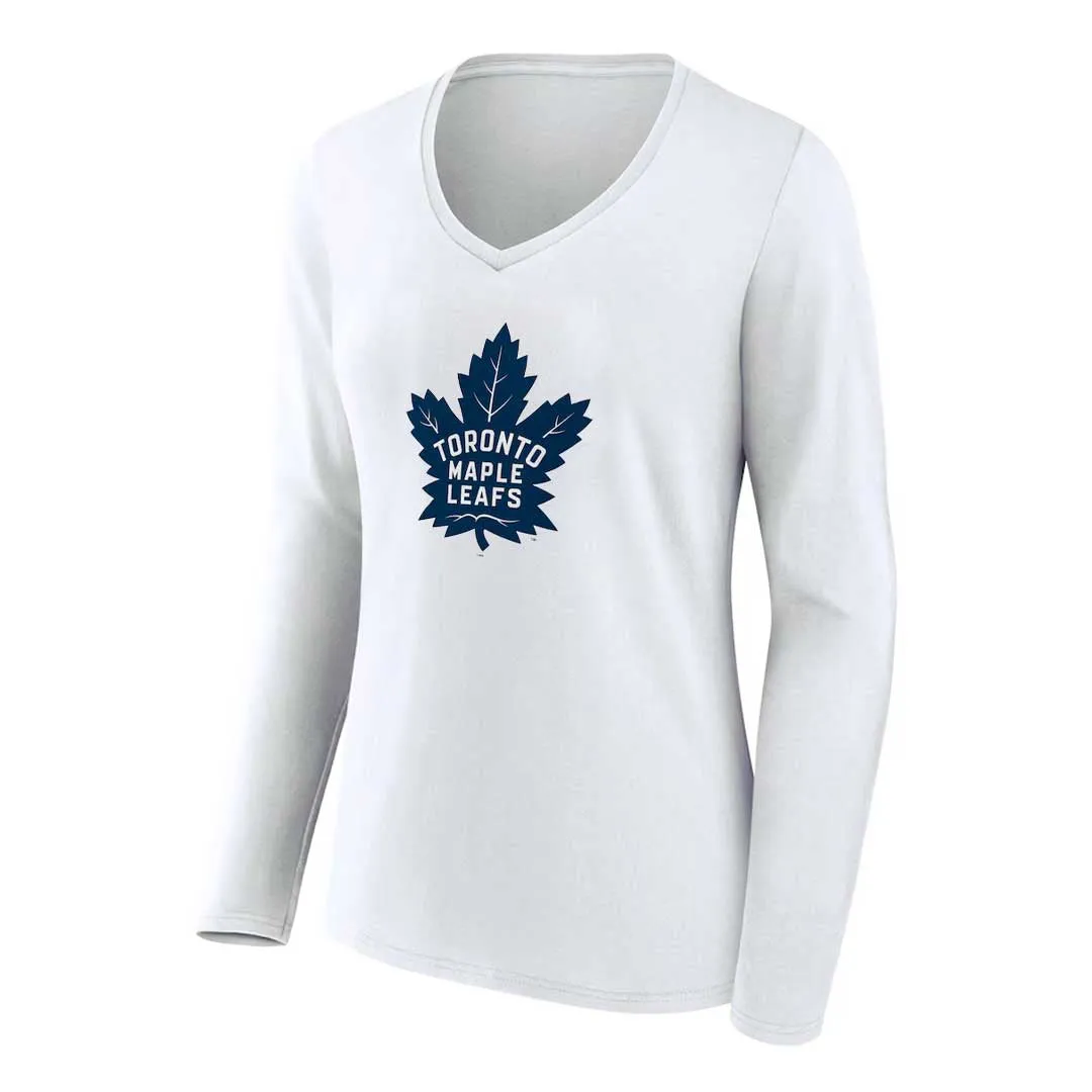 Fanatics - Women's Toronto Maple Leafs V-Neck T-Shirt (3R53 0042 2GZ 71M) Neutral Tones Look Active Urban Layer