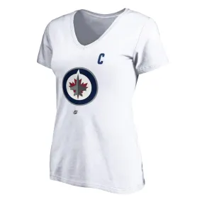 Fanatics - Women's Winnipeg Jets Blake Wheeler V-Neck T-Shirt (3A40 0042 H3Z FNB) Sporty Layers High Density Weave