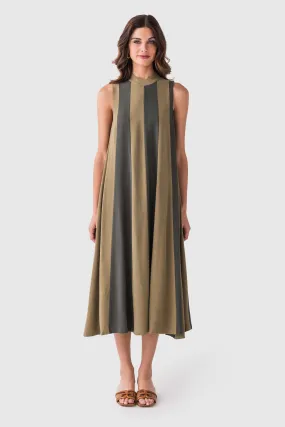 THML Colorblock Midi Dress Soft Outfit Sheer Overlay