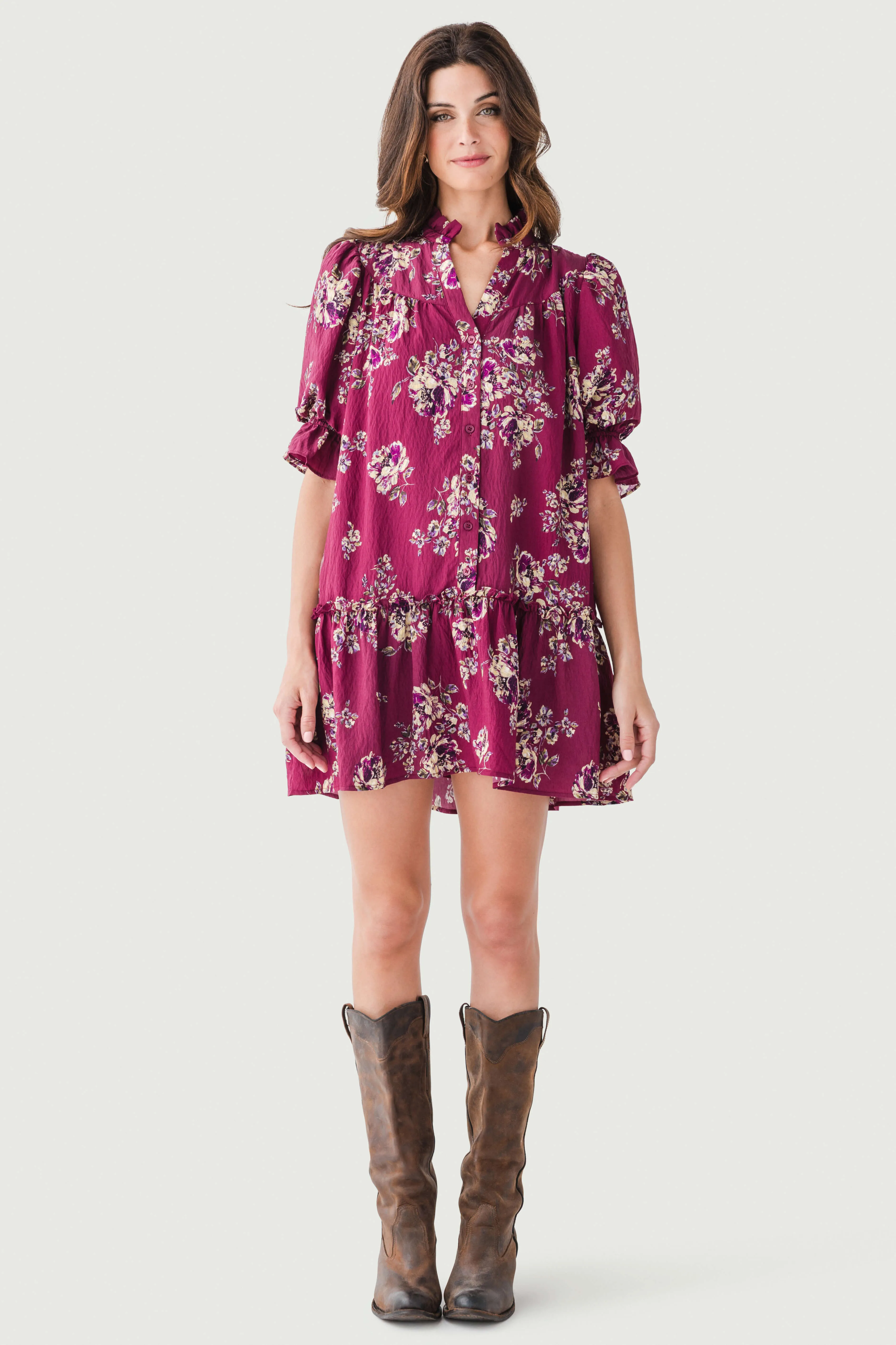 Travel Ready Fate Short Puff Sleeve Mini Dress