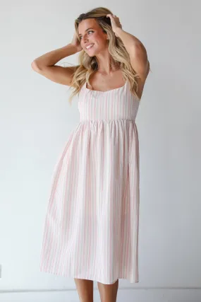 ComfortFitDesign Pink Glow FINAL SALE - Charmed Energy Pink Striped Midi Dress