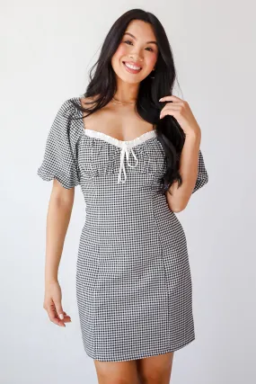 Everyday Comfort Wear Relaxed Style Wear FINAL SALE - Charming Inspiration Black Gingham Mini Dress