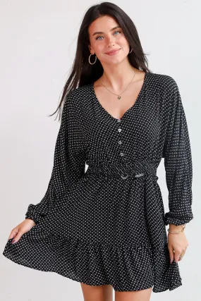 Style focused City Casual FINAL SALE - Desirably Dramatic Black Mini Dress