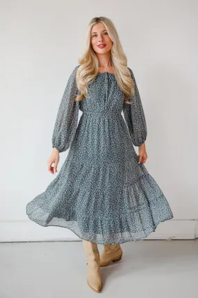 Runway-Ready Smooth Finish FINAL SALE - Endlessly Darling Teal Floral Midi Dress