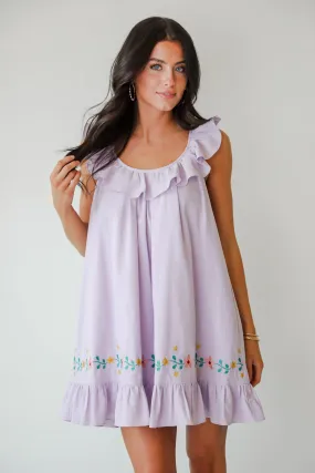 FINAL SALE - Garden Cutie Floral Embroidered Mini Dress Balloon-Sleeve Perfect Day-to-Night
