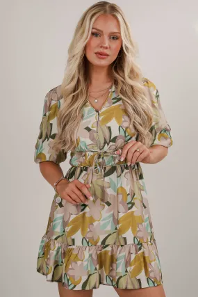 Relax Feel Grace Soft FINAL SALE - More Than Love Taupe Floral Mini Dress