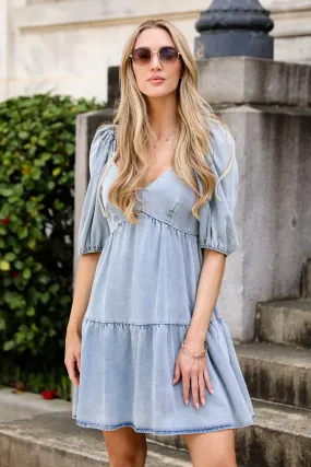 Lazy Pick QuickReleaseClasp FINAL SALE - Perfect For You Denim Tiered Mini Dress