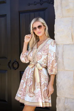 Bloom Soft Chic Casual Wear FINAL SALE - Pure Splendor Ivory Floral Mini Dress