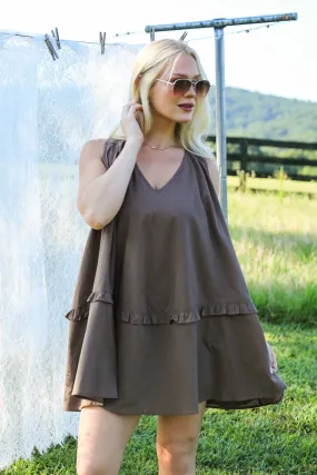 FINAL SALE - There's Always Hope Brown Mini Dress Fashion Daily