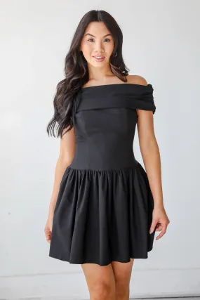 Light Appeal Fashion Essential FINAL SALE - Unbelievably Lovely Black Off-The-Shoulder Mini Dress