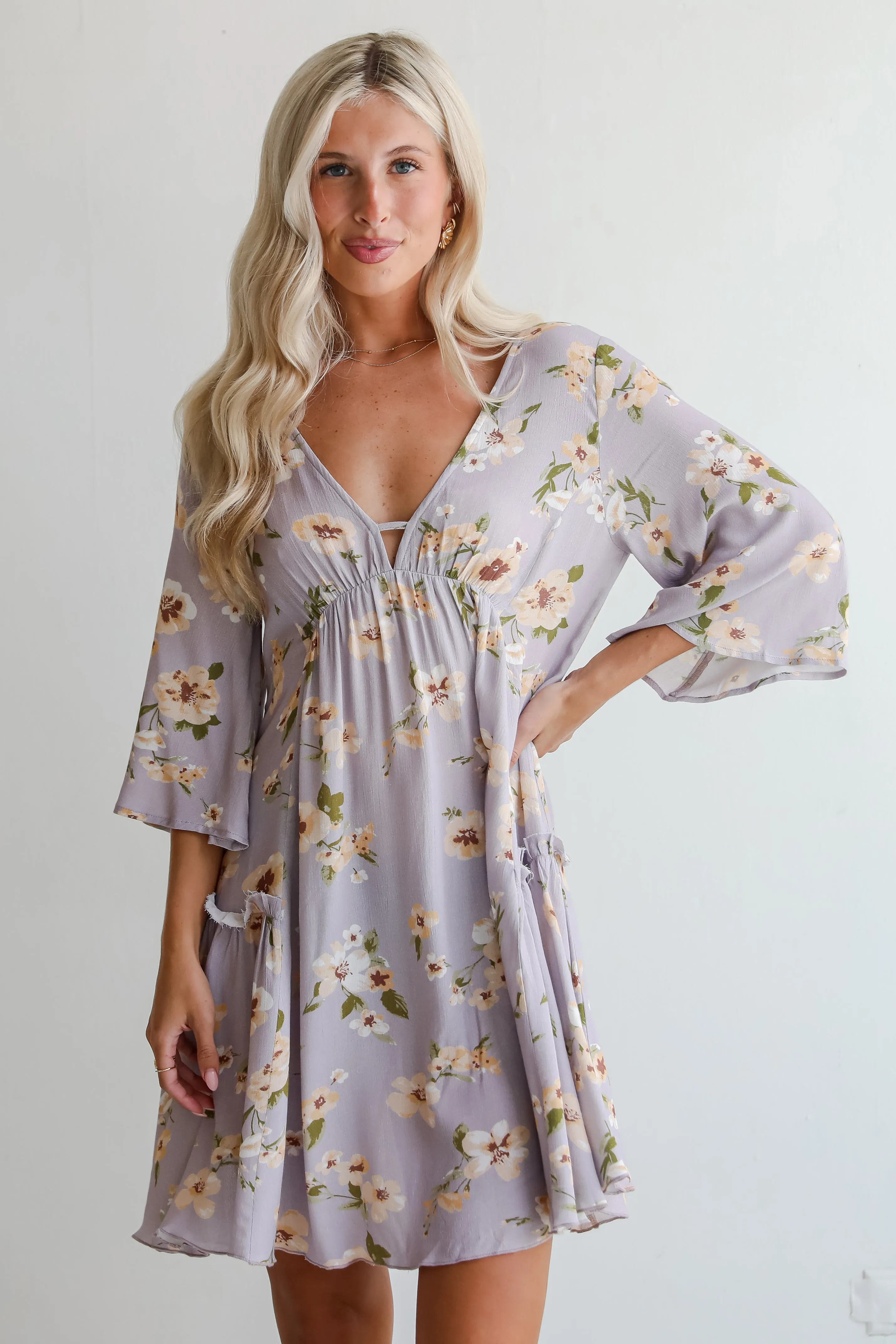 FINAL SALE - Your Sweetie Lilac Floral Mini Dress Sophisticated cocktail dress Comfortable Style