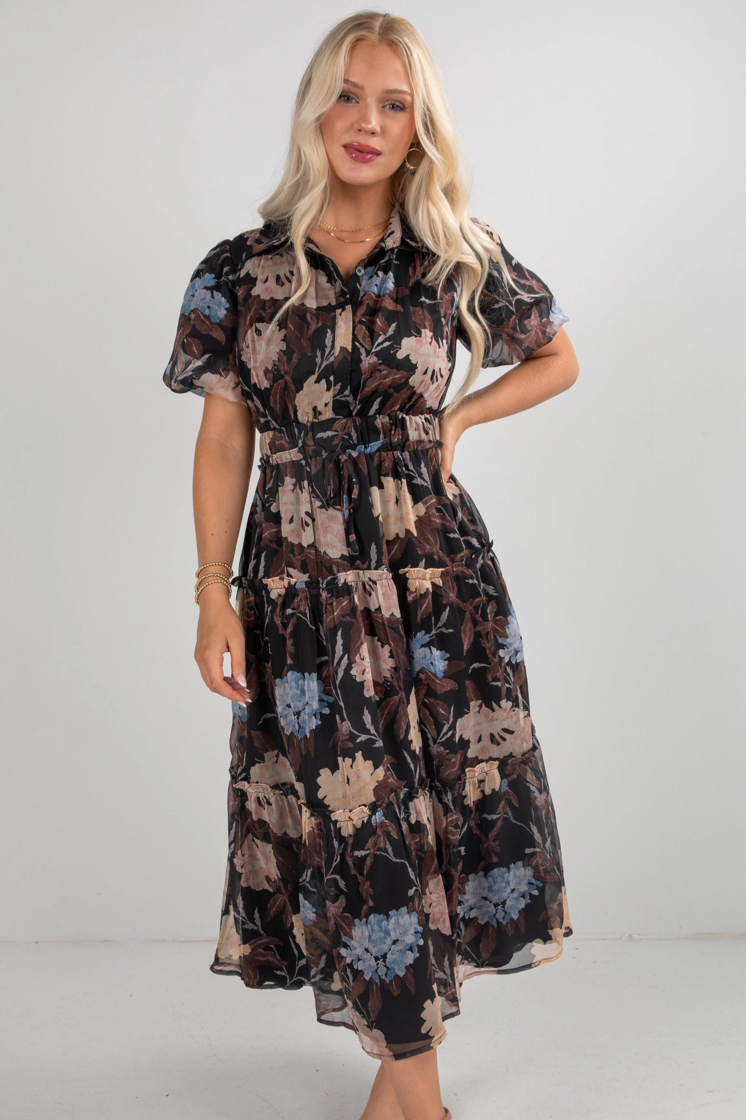 FINAL SALE - Hear Your Call Black Floral Maxi Dress Bold Elegance